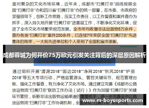 成都蓉城为何开价75万欧元引发关注背后的深层原因解析